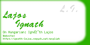 lajos ignath business card